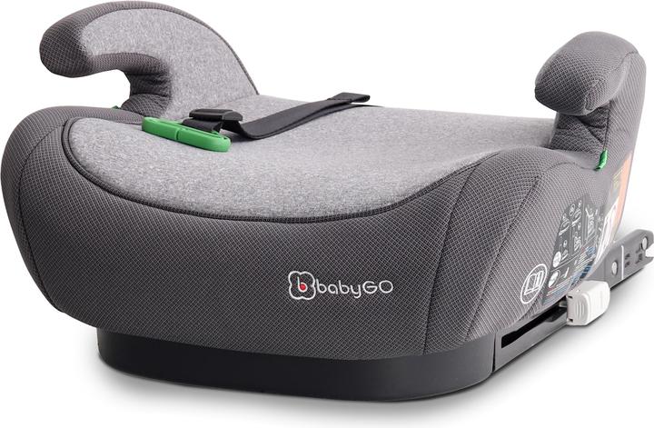 BabyGo - Kinder-Sitzerhöhung - Bursa IV - hellgrau - Gruppe 2/3 (Kindersitzerhöhung, ECE R129/i-Size Norm)
