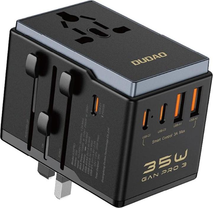 Produktbild Dudao A35 Universal Travel Adapter Black