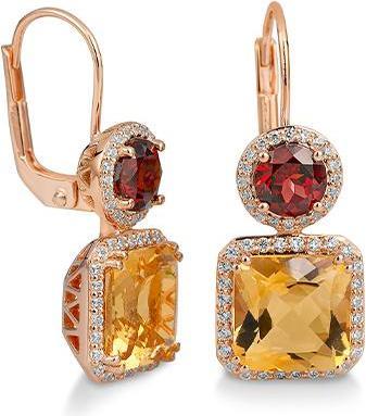 Actual product image Breuning EAR JEWELLERY - E.GRANATE/E.CITRINE/BRILL. 0.508 Ct. H/si (585, - Gold)