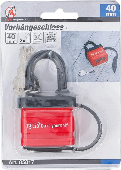 Actual product image BGS Padlock 40 mm water resistant
