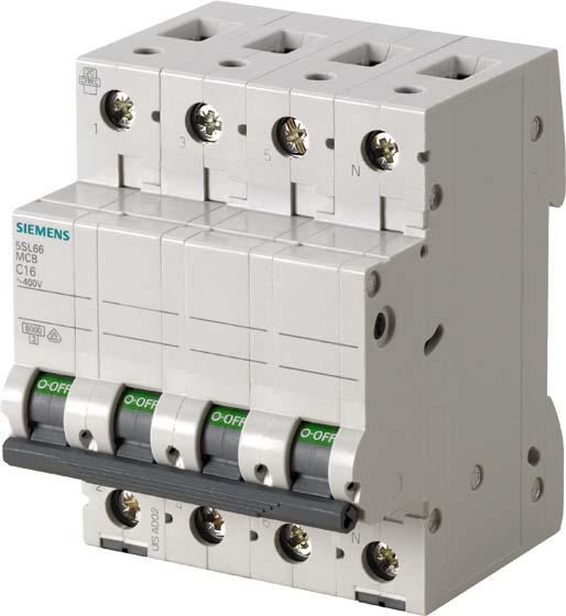 Produktbild Siemens Leitungsschutzschalter UC C 1A 3+N 400V 5SL6601-7