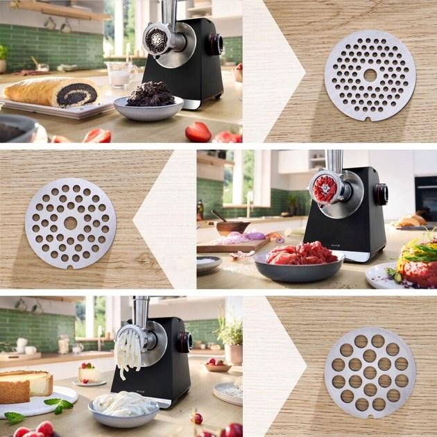 Produktbild Bosch Hausgeräte Serie 6, Fleischwolf, MultiPower Series 6, 2100 W, Schwarz, silver metalic, MFWS660B