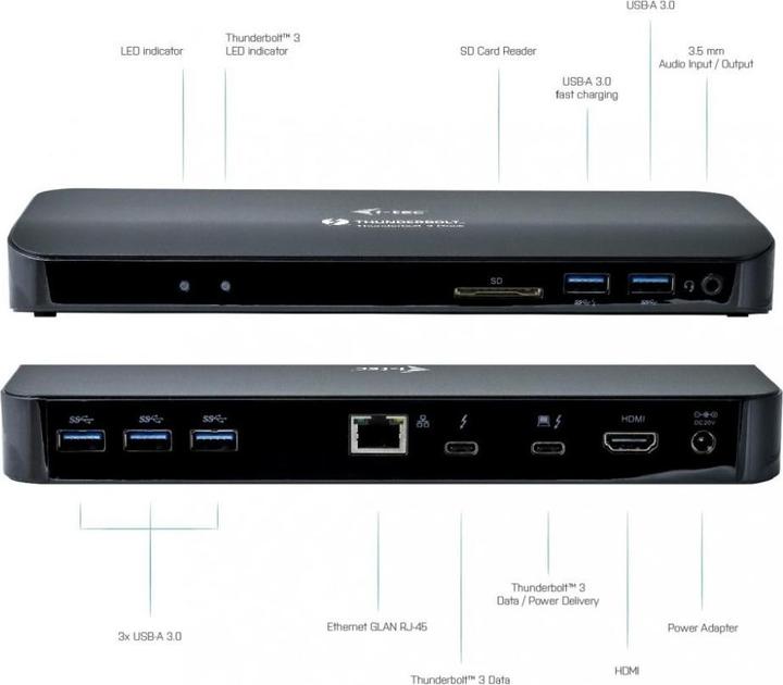 Immagine prodotto i-tec Thunderbolt 3 Dual Docking Station (Thunderbolt, 3 Porti)