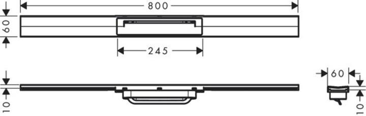 Image du produit hansgrohe HG caniveau de douche RainDrain Flex kb. pour montage 800mm inox brossé (984 mm)