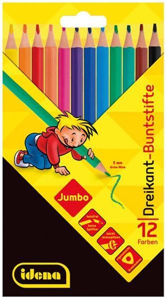 Immagine prodotto Idena Pastelli triangolari Jumbo senza legno 12s (Multicolore, 12 x)