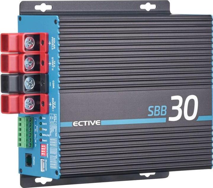 Actual product image Ective SBB30 charge booster 12V 30A with 20A solar charge controller motorhome AGM LiFePO4 (12V, 30 A)