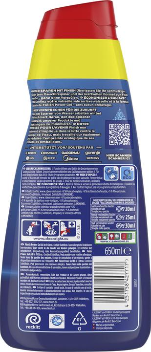 Image du produit Finish Power Gel Citrus (Liquide, 32 Cycles de lavage)