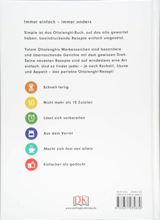 Produktbild Simple. Das Kochbuch (Deutsch, Yotam Ottolenghi, 2018)