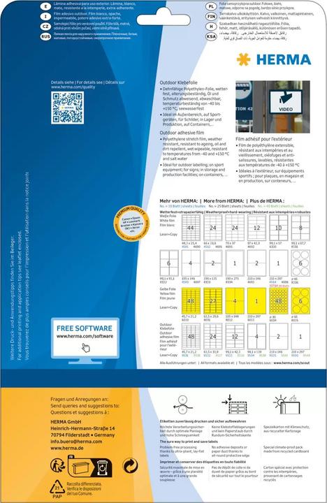 Actual product image HERMA Weatherproof shipping labels A4