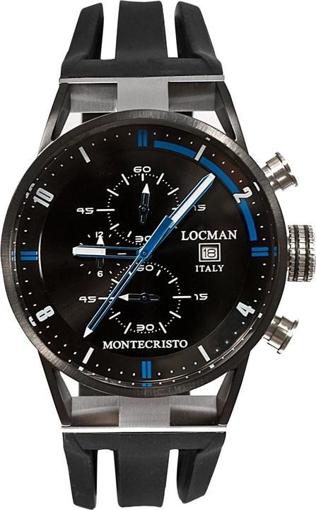 Produktbild Locman Italy Herrenuhr Montecristo Classic Chrono PVD schwarz Ref. 051 (Chronograph)