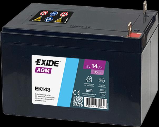 Image du produit Exide Batterie de secours (12 V, 14 Ah, 80 A)