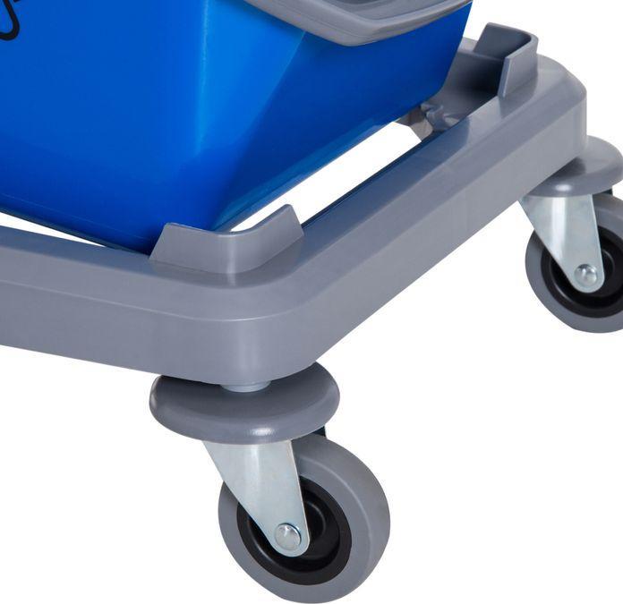 Produktbild Swisshandel24 Putzwagen Reinigungswagen Wischwagen mit 2 Eimern Systemwagen mit 4 leichtgängigen Rollen Metall+PP (1 Stk.)