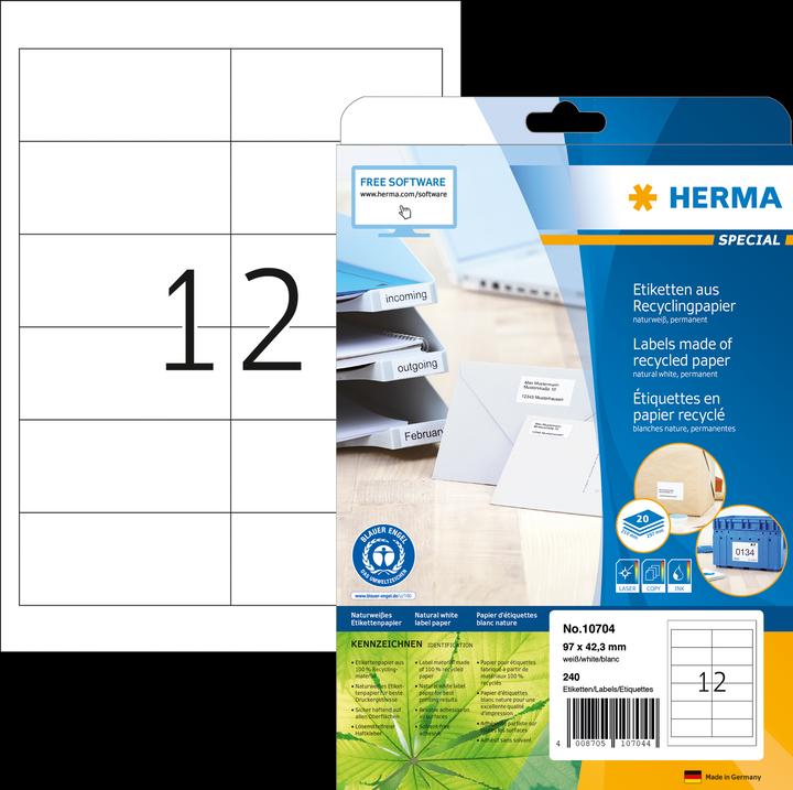 Actual product image HERMA Recycling labels A4