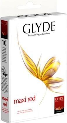 Actual product image Glyde Ultra "Maxi Red" 10 red XL condoms, certified with the Vegan Flower (10 pcs.)