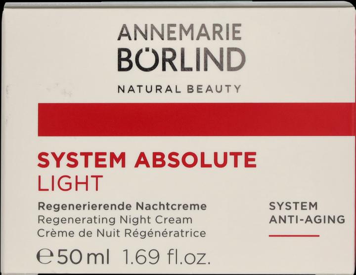 Etichetta energetica Annemarie Börlind Sistema Assoluto Notte (50 ml, Crema notte)