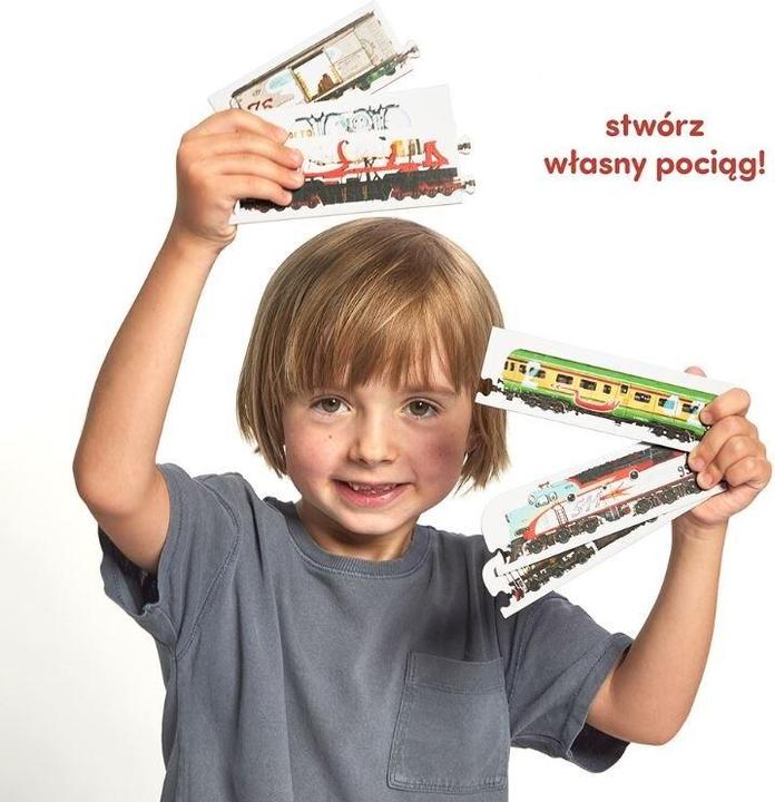Actual product image Czuczu Double-sided jigsaw puzzle - Trains (5 pieces)