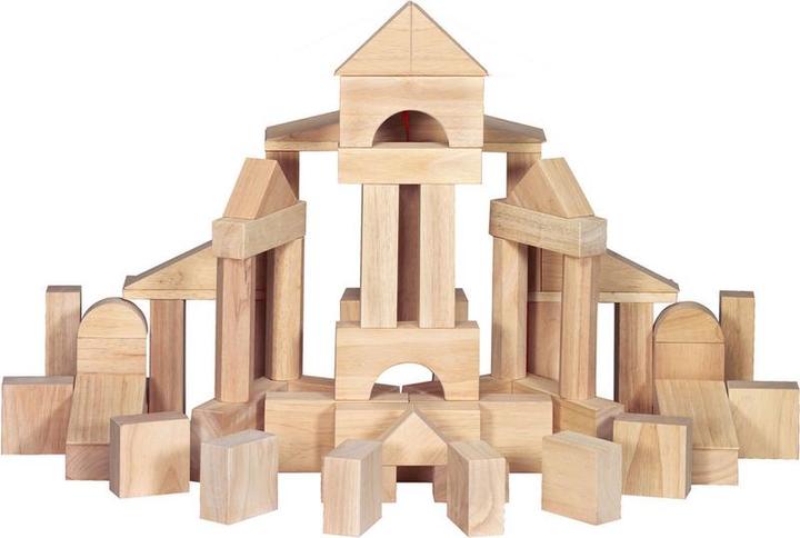 Image du produit Melissa & Doug - Standard massive Holzbausteine ​​mit Holzspeicherbox (60 -Stück) - Klassische Holzb