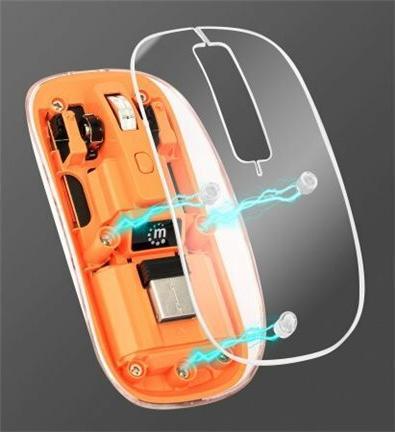 Actual product image Manhattan MH Transparent 4D mouse, White (Wireless)