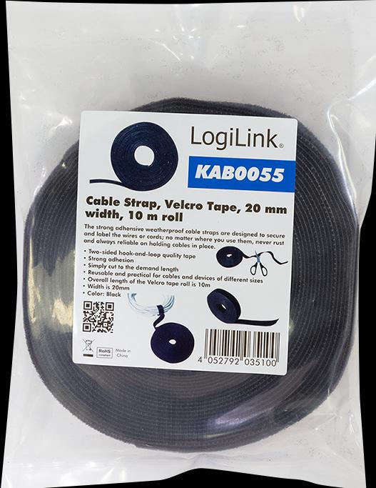 Immagine prodotto LogiLink Rotolo di nastro adesivo in velcro (20 mm)