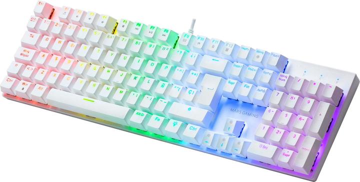 Image du produit Mars Gaming MK422 Clavier de jeu blanc RGB Marron Commutateur mécanique Langue US (US, Filaire)