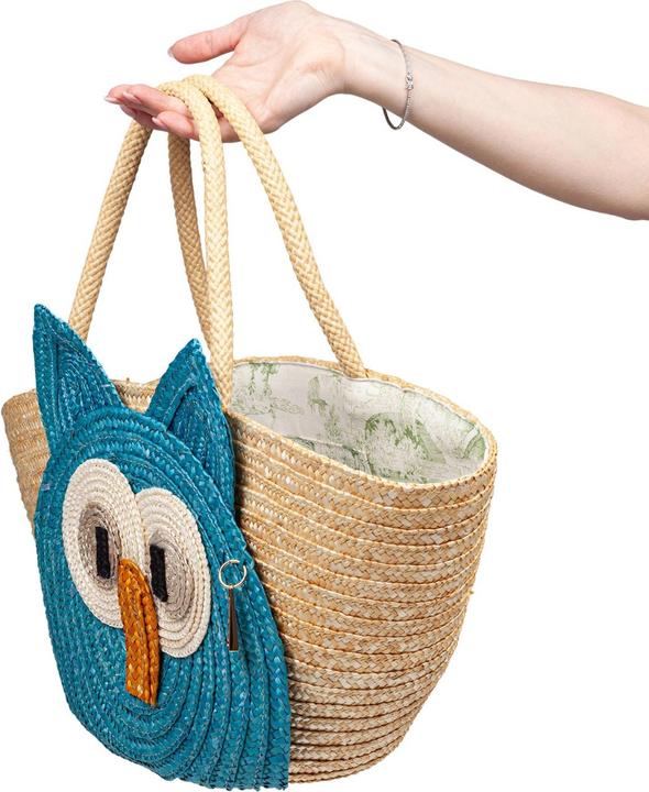 Image du produit La Milanesa cioffi handbag in raffia natural and turquoise color