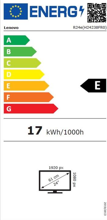 Energie-Label Lenovo Monitor Legion R24e (1920 x 1080 Pixel, 23.80")