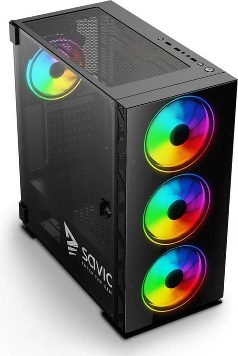 Actual product image Savio PC Case Prime X1 ARGB Glass Black (ATX, mATX, Mini-ITX)