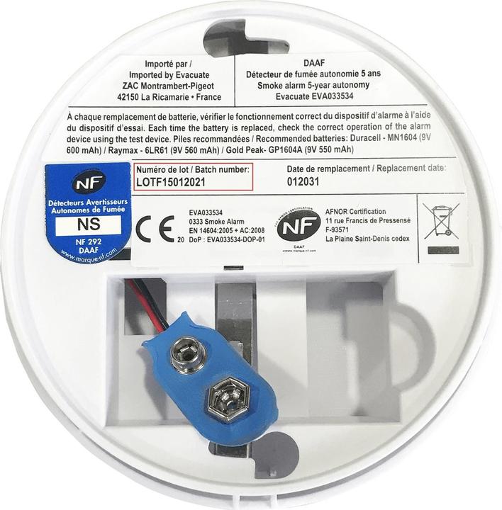 Actual product image Evacuate Smoke detector EVA033534
