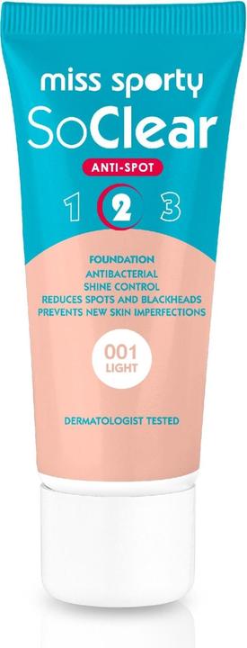 Image du produit Miss Sporty So Clear Anti-Spot 2 Imperfection Masking Foundation 001 Light 30Ml (001 Lumière)