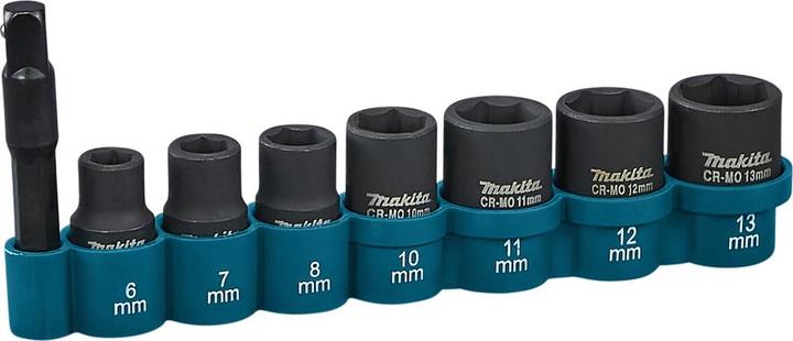 Image du produit Makita Jeu de clés à douille (6 mm, 12 mm, 10 mm, 7 mm, 11 mm, 8 mm, 13 mm)