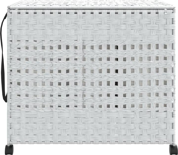 Productafbeelding VidaXL Wasmand met wielen Wit 66x35x60 cm Rotan, kleur