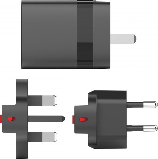 Actual product image Speedlink Travel Charger USB-A & USB-C 15W for US-UK-EU, black (15 W)