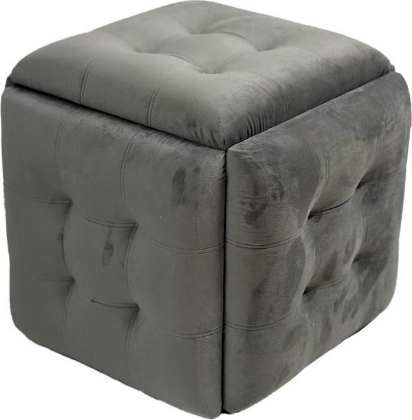 Produktbild Go Gift Puff-Transformator 5in1 - 5 Hocker in 1 Pouffe grauer Samt