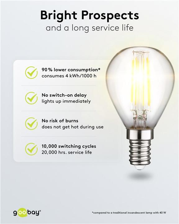 Produktbild Goobay Filament-LED-Mini-Globe, 4 W (E14, 4 W, 470 lm, 1 x, E)