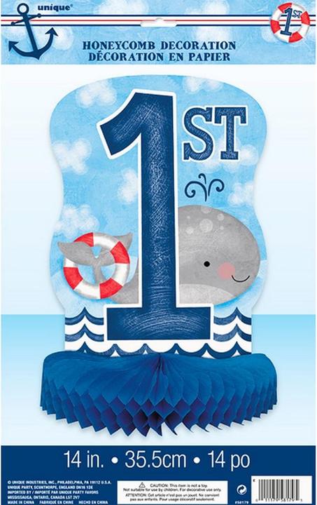 Immagine prodotto Unique Party Unique - Party Nautical - Centrotavola design nido d'ape per il primo compleanno