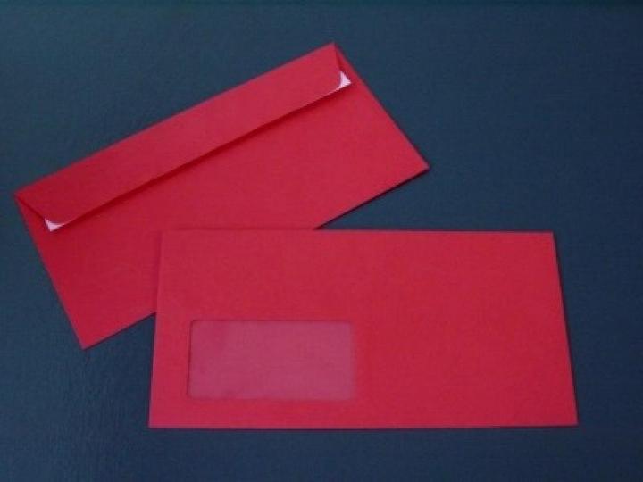 Produktbild Blanke Briefumschläge DIN C6/5 100g/qm haftklebend Fenster VE=100 Stück intensivrot (C6/5, 100 x)