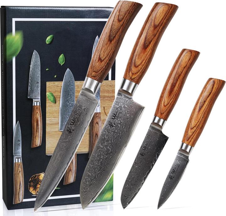Actual product image Wakoli Damascus Knife Set of 4 EDIB Pro Series (17 cm)