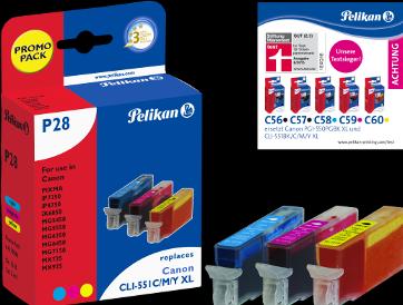 Actual product image Pelikan Cli-551xl (M, C, Y)