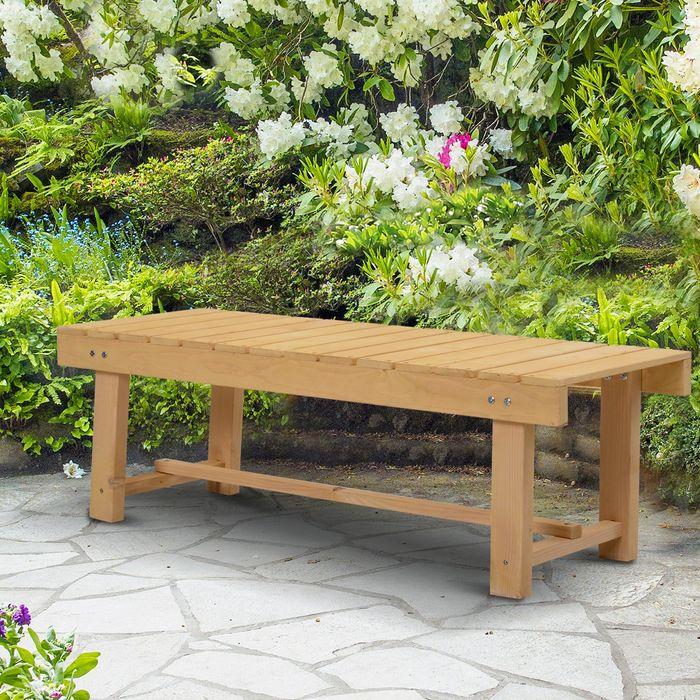 Produktbild Swisshandel24 Gartenbank, 2-Sitzer Sitzbank, Gartenmöbel, Rustikale Bank, Massivholz, Natur, 110 x 38 x 35 cm