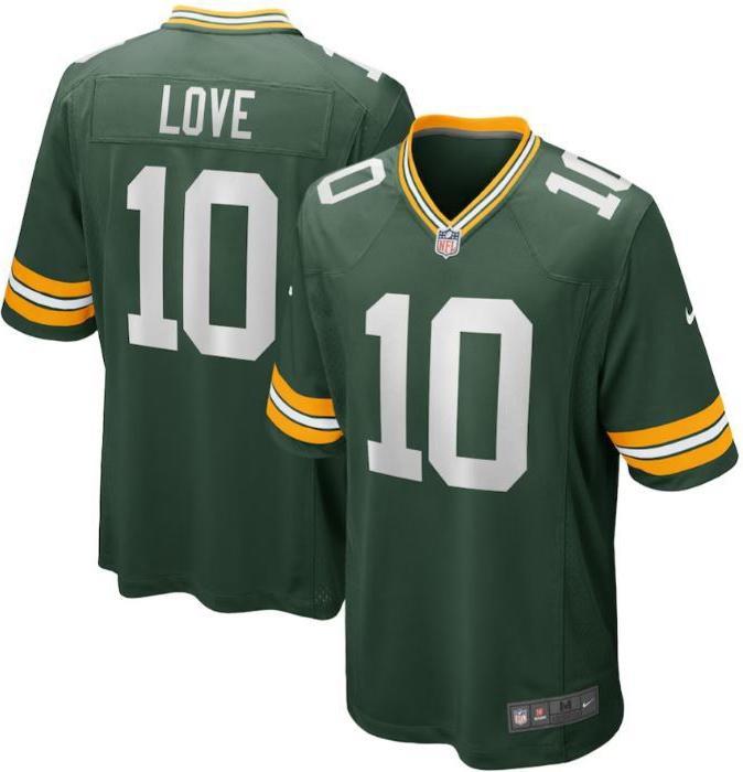 Nike Green Bay Packers Home Jersey Love 10 XL (XL)