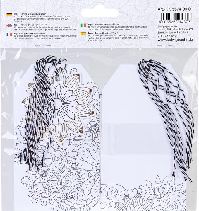 Actual product image Ursus Gift tag flower 7 x 12 cm, 10 pieces (Gift decoration, 10 x)