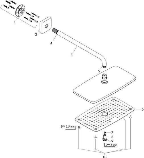 Actual product image hansgrohe Raindance E Fixed shower head chrome (1 Beam types, 17 l/min)
