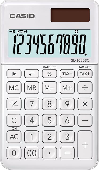 Produktbild Casio Taschenrechner BIC SL1000SCW 10-stellig weiss (Batterien, Solarzellen)