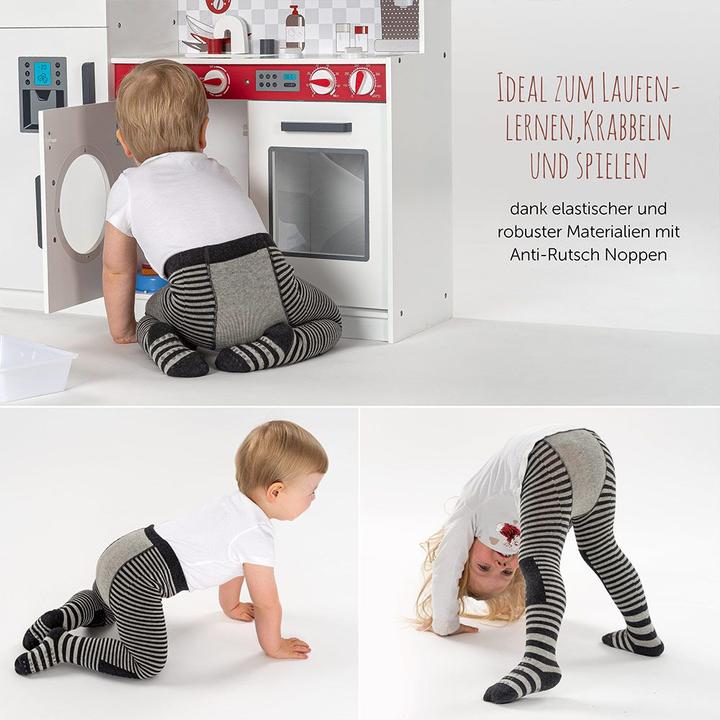 Produktbild La Loona LaLoona Baby-Strumpfhosen Krabbelstrumpfhose - Streifen Grau - (74/80)
