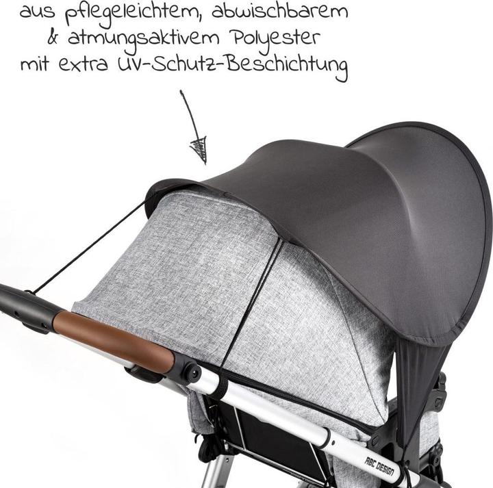 Produktbild Zamboo Sonnenschutz Universal Sonnendach für Kinderwagen und Buggy - Dunkelgrau