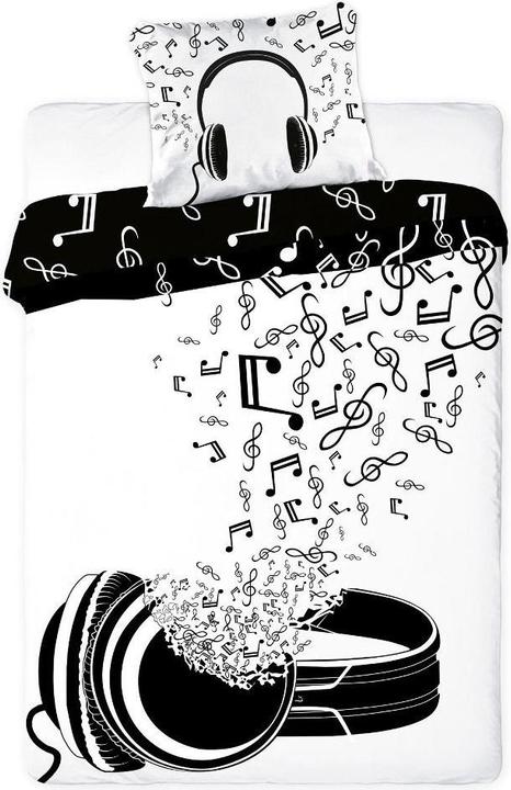 Produktbild Faro Jugendbettwäsche MUSIC Set 140x200cm + Kopfkissen 70x90cm