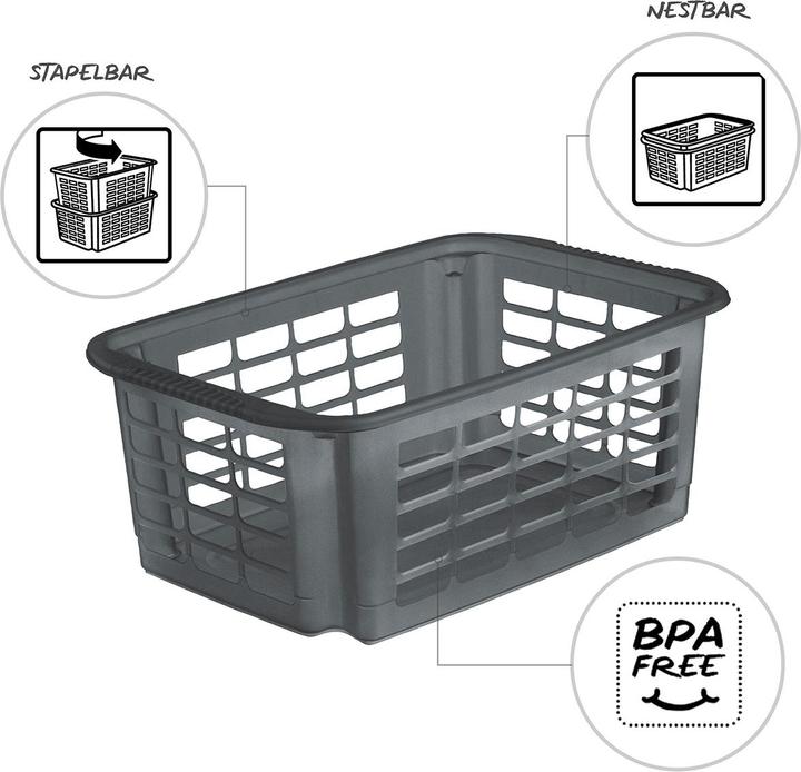 Image du produit Rotho Lot de 3 paniers empilables pivotants REVERSO