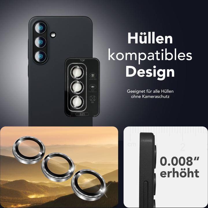 Actual product image Nalia Focus.Pro CLX - Kameraschutz Linsenglas Reflexionsfrei - Camera Lens Protector (1 Piece, Samsung Galaxy S25)