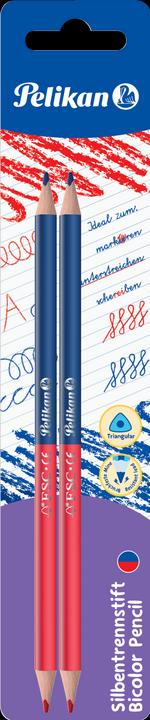 Produktbild Pelikan Rot-Blau Silbentrennstift dünn, 2 Stk. auf Blister (Rot/blau, 2 x)