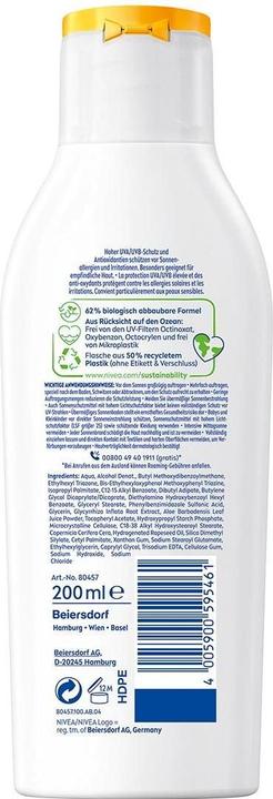 Produktbild NIVEA Sensitive Immediate Protect (Sonnenlotion, SPF 50+, 200 ml, 236 g)